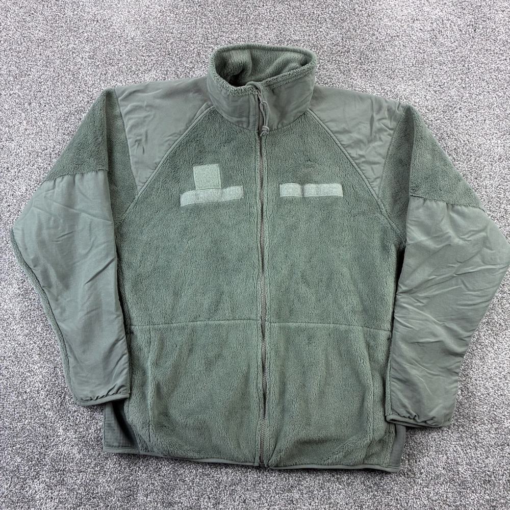 GEN III Jacket Mens L Long Green US Army Fleece Cold Weather Full Zip Mock Neck